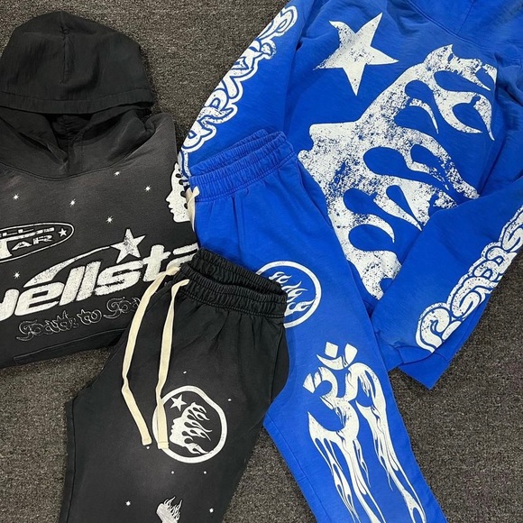 Hellstar Sweaters Hellstar Sweatsuit Black And Blue Poshmark